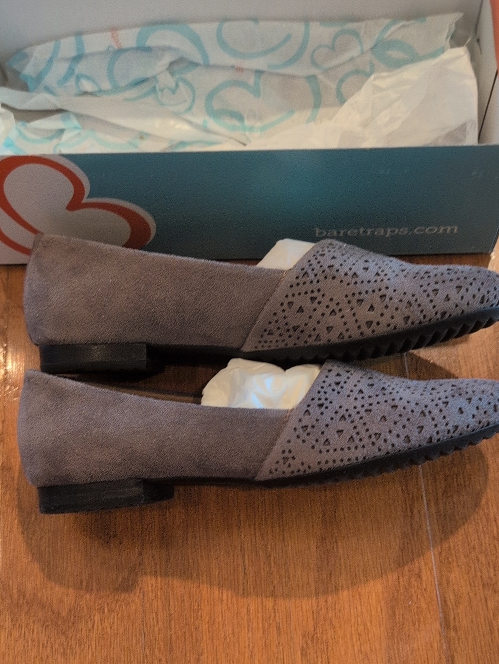 BareTraps Grey ' Laser-Cut Slip-On Moccasins